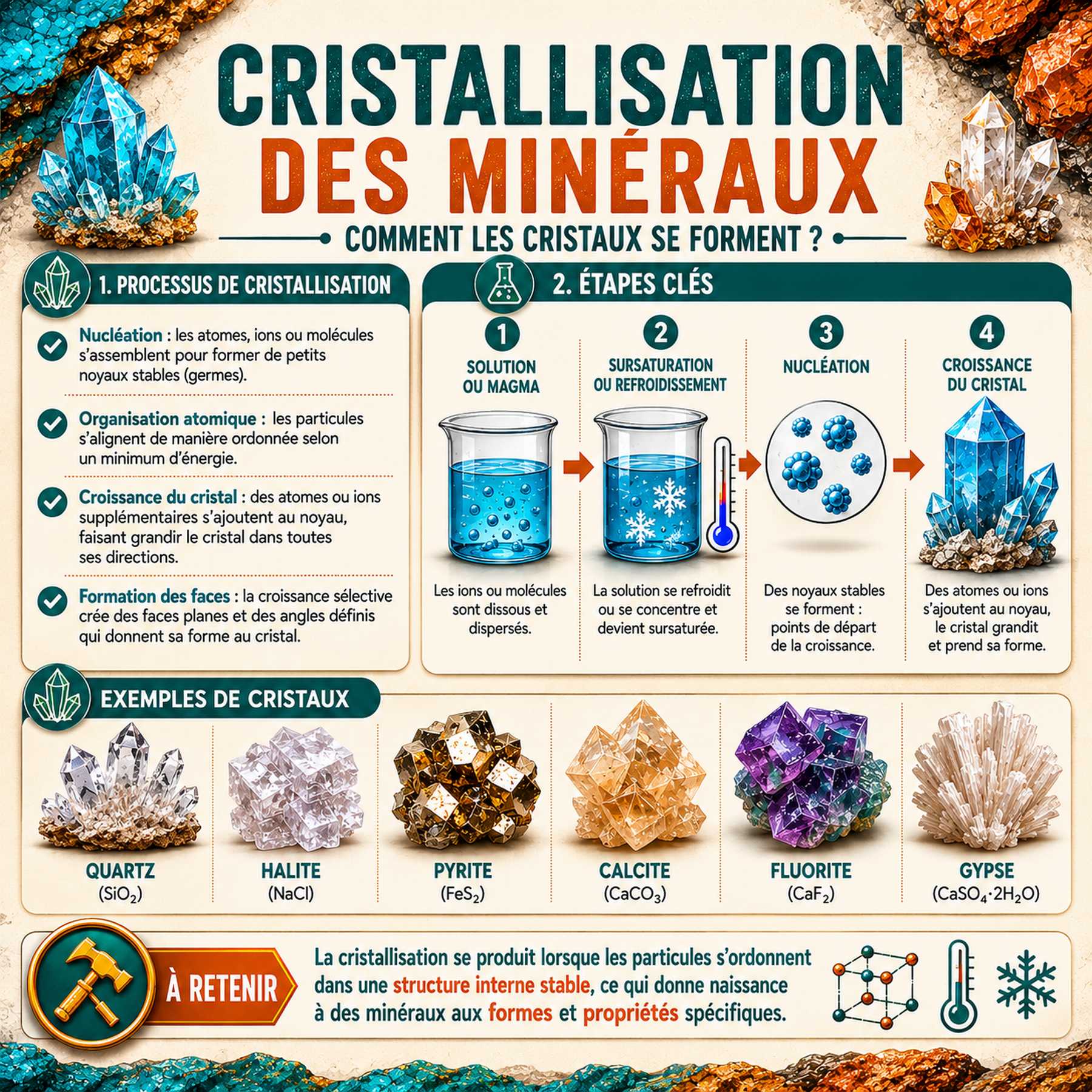 Structure cristalline ordonnée vs état vitreux