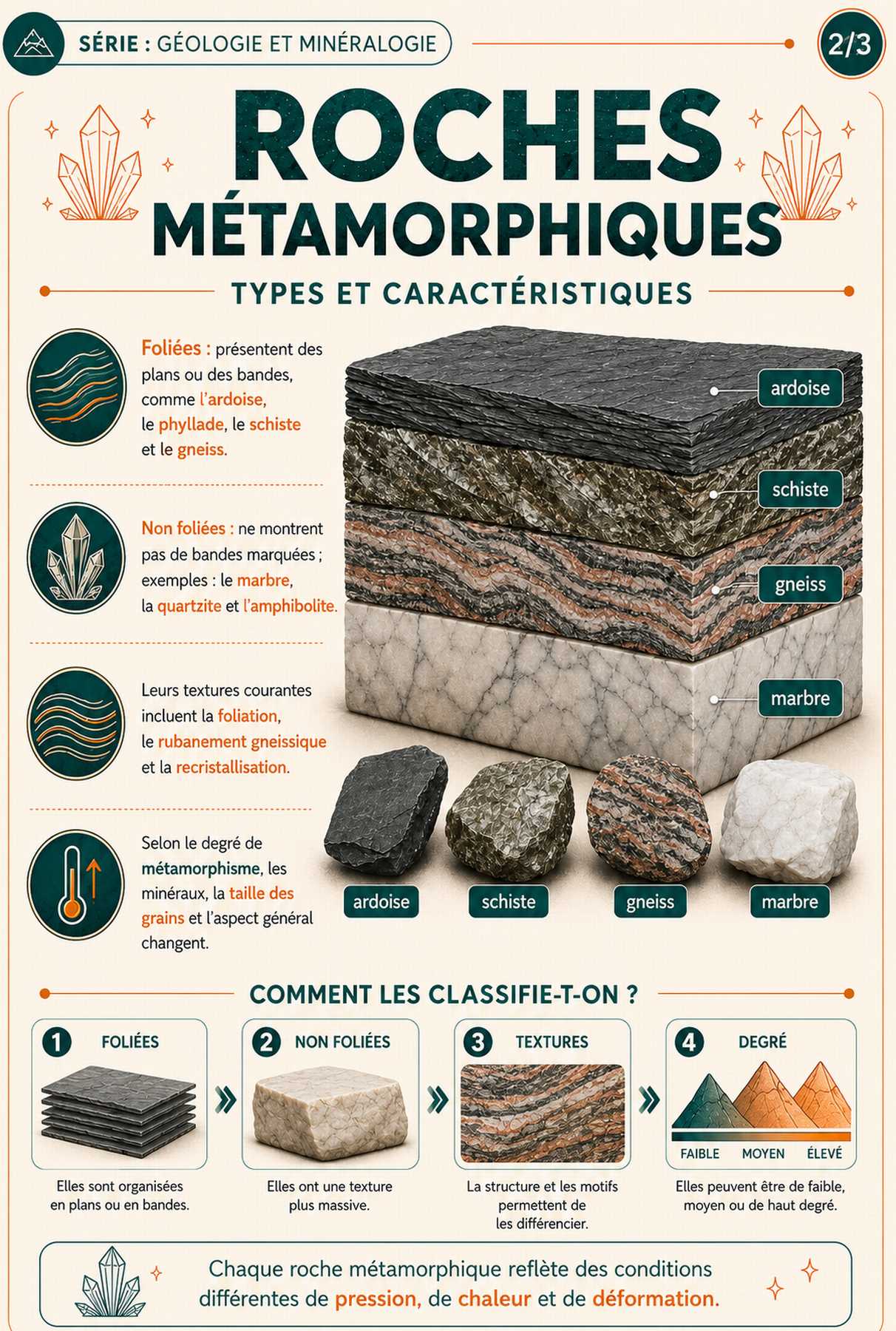 Classification et textures des roches métamorphiques